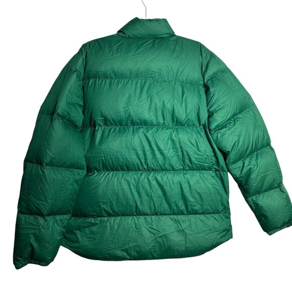L.L. Bean Down Puffer Jacket Green Womens Size XL Snap Front Retro Classic Style - Picture 3 of 16